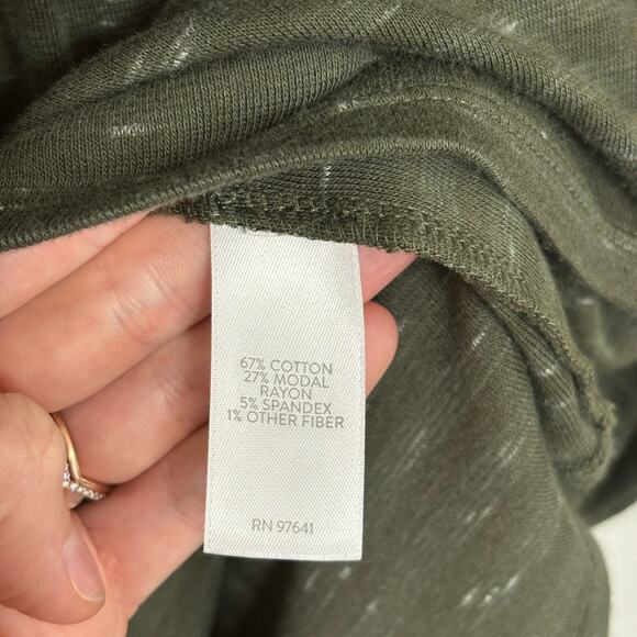 J. Jill PureJill Cotton Blend Babydoll Mini Dress/Tunic in Olive Green - Size L - Picture 4 of 5